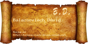 Balazsoviech Dávid névjegykártya